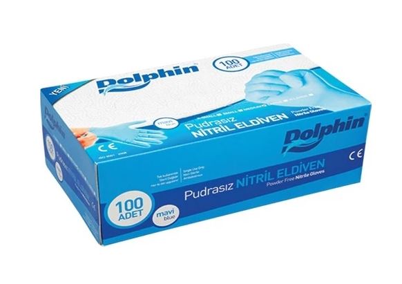Dolphin Nitril Eldiven Mavi L